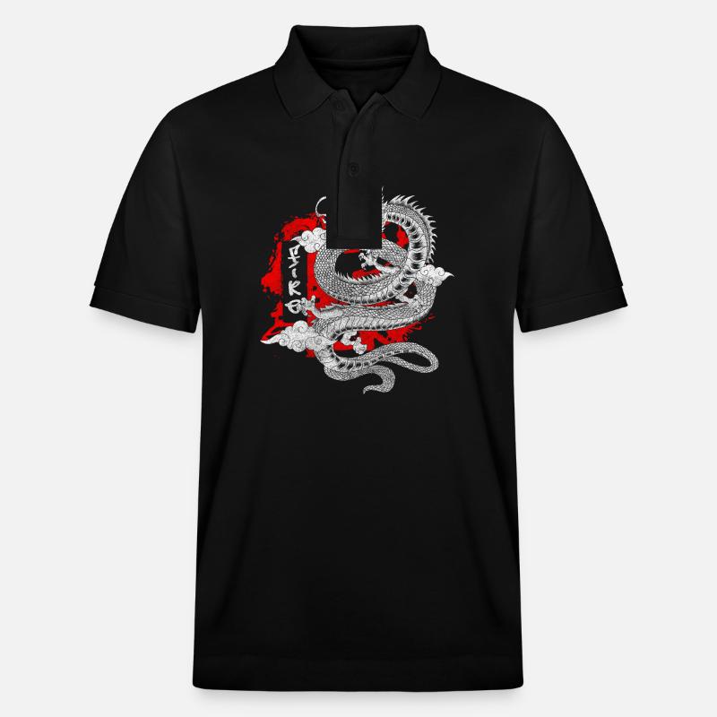Orient Dessins Geek Aïkido - Polo PREPSTER bio Stanley/Stella Unisexe - noir