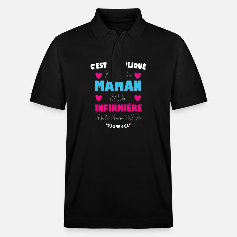 Maman et Infirmière - Polo PREPSTER bio Stanley/Stella Unisexe - noir