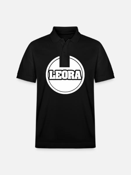 First name Leora - Stanley/Stella Unisex Organic Polo Shirt PREPSTER - black