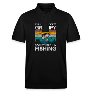Angler Hobby Trip Köder - Stanley/Stella Unisex Bio-Poloshirt PREPSTER - Schwarz - Vorne - Roxy (174cm) & Andy (188cm)