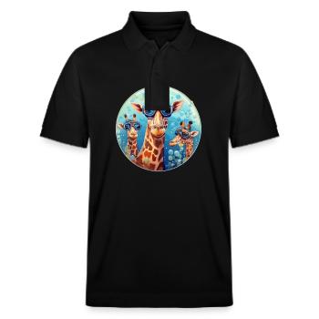 Girafes avec des lunettes de plongée sous l’eau - Polo PREPSTER bio Stanley/Stella Unisexe - noir - Devant - Roxy (174cm) & Andy (188cm)
