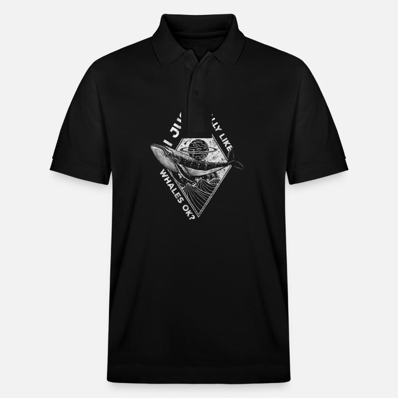 Baleines Océan Nature Plongée - Polo PREPSTER bio Stanley/Stella Unisexe - noir
