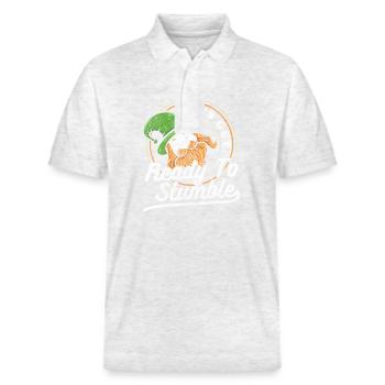 Pub Bier Glück Irisch - Stanley/Stella Unisex Bio-Poloshirt PREPSTER - Weiß meliert - Vorne - Roxy (174cm) & Andy (188cm)