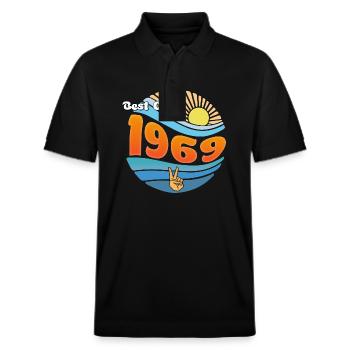 Retro 1969 – Célébration de 56 années légendaires - Polo PREPSTER bio Stanley/Stella Unisexe - noir - Devant - Roxy (174cm) & Andy (188cm)