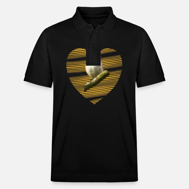 Rotkehlchen Singvogel süßer Vogel - Stanley/Stella Unisex Bio-Poloshirt PREPSTER - Schwarz