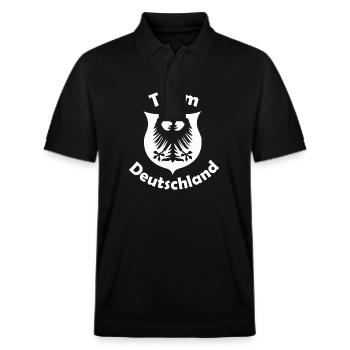 Die deutschen Patrioten - Stanley/Stella Unisex Bio-Poloshirt PREPSTER - Schwarz - Vorne - Roxy (174cm) & Andy (188cm)
