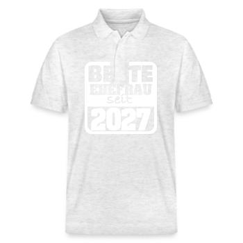 In Love 2027 - Stanley/Stella Unisex Organic Polo Shirt PREPSTER - heather white - Front - Roxy (174cm) & Andy (188cm)