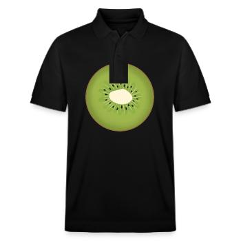 Kiwi-Schnitte - Stanley/Stella Unisex Bio-Poloshirt PREPSTER - Schwarz - Vorne - Roxy (174cm) & Andy (188cm)