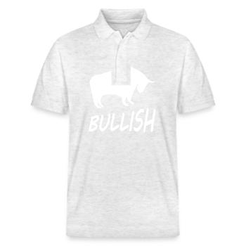 Aktien und Geld - Stanley/Stella Unisex Bio-Poloshirt PREPSTER - Weiß meliert - Vorne - Roxy (174cm) & Andy (188cm)