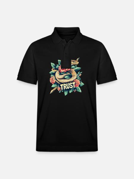Trust – Snake & Roses. - Stanley/Stella Unisex Organic Polo Shirt PREPSTER - black