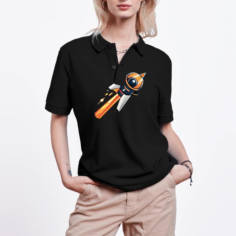 Rocket going into space Stanley/Stella Unisex Organic Polo Shirt PREPSTER