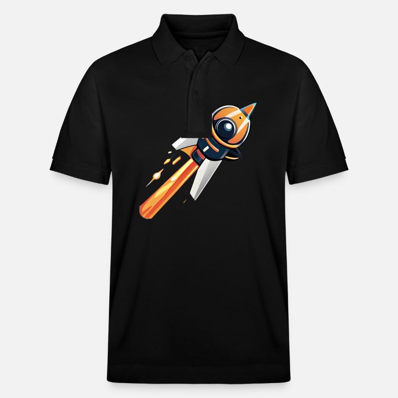 Rakete fliegt ins All - Stanley/Stella Unisex Bio-Poloshirt PREPSTER - Schwarz