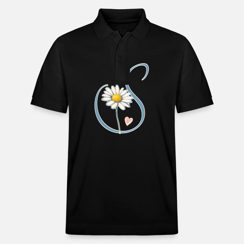 Buchstabe S Gänseblümchen Herz - Stanley/Stella Unisex Bio-Poloshirt PREPSTER - Schwarz