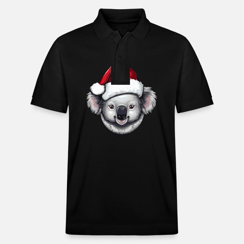 Koala Weihnachten Tier Kopf - Stanley/Stella Unisex Bio-Poloshirt PREPSTER - Schwarz