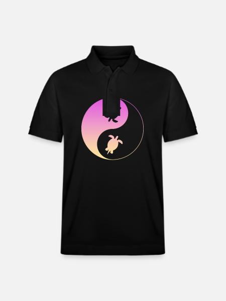 Schildkröte yin yang - Stanley/Stella Unisex Bio-Poloshirt PREPSTER - Schwarz