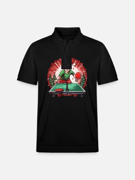 Christmas Elf Ping Pong - Stanley/Stella Unisex Organic Polo Shirt PREPSTER - black