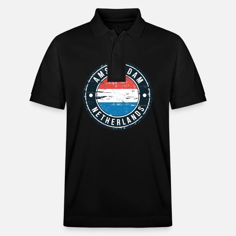 Amsterdam, Pays-Bas - Polo PREPSTER bio Stanley/Stella Unisexe - noir