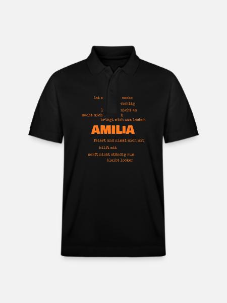 Gift for Amilia - Stanley/Stella Unisex Organic Polo Shirt PREPSTER - black