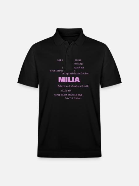 Milia - Stanley/Stella Unisex Organic Polo Shirt PREPSTER - black
