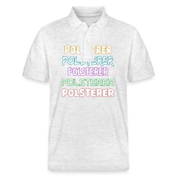Métier de tapissier - Polo PREPSTER bio Stanley/Stella Unisexe - blanc chiné - Devant - Roxy (174cm) & Andy (188cm)