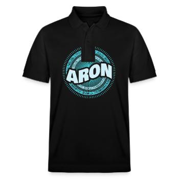 Gift idea Aron - Stanley/Stella Unisex Organic Polo Shirt PREPSTER - black - Front - Roxy (174cm) & Andy (188cm)