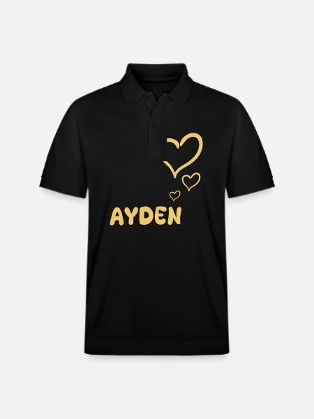 First name Ayden - Stanley/Stella Unisex Organic Polo Shirt PREPSTER - black
