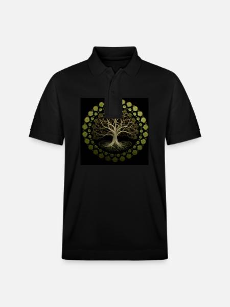 Celtic Tree of Life - Stanley/Stella Unisex Organic Polo Shirt PREPSTER - black