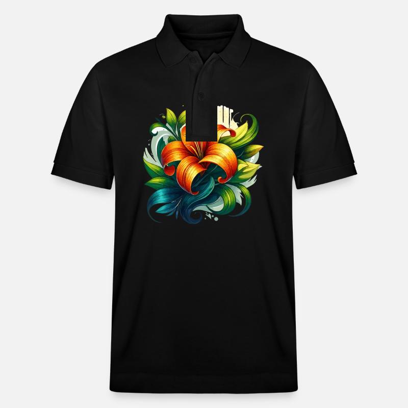 Fleur radieuseGrande - Polo PREPSTER bio Stanley/Stella Unisexe - noir