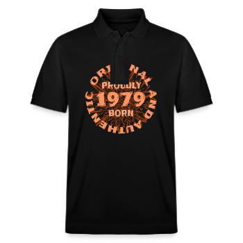 1979 - Stanley/Stella Unisex Bio-Poloshirt PREPSTER - Schwarz - Vorne - Roxy (174cm) & Andy (188cm)
