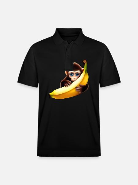 Banane à cache-cache de singe - Polo PREPSTER bio Stanley/Stella Unisexe - noir