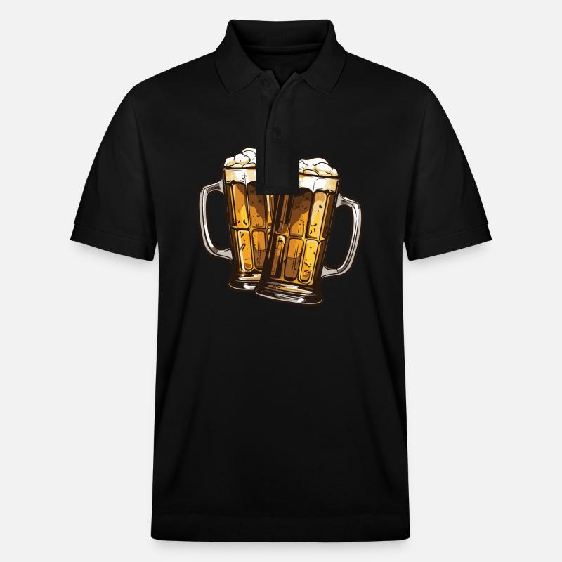 Bierkrug Bier Anstoßen - Stanley/Stella Unisex Bio-Poloshirt PREPSTER - Schwarz