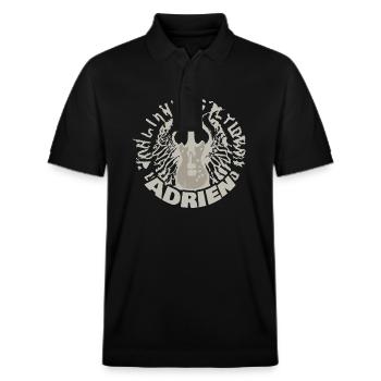 Gift for Adrien - Stanley/Stella Unisex Organic Polo Shirt PREPSTER - black - Front - Roxy (174cm) & Andy (188cm)