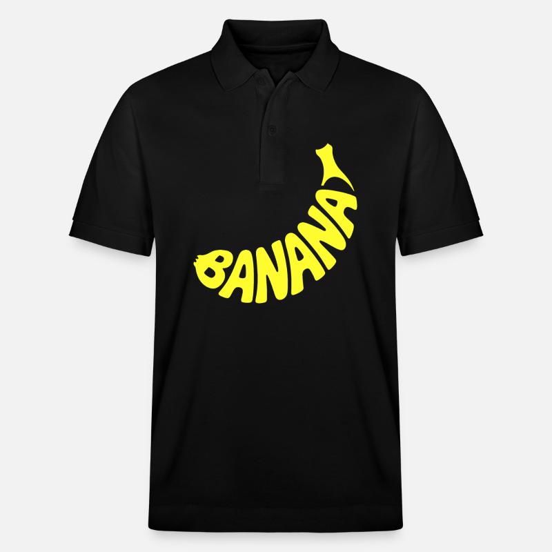 Banane - Logo de fruit cool - Polo PREPSTER bio Stanley/Stella Unisexe - noir