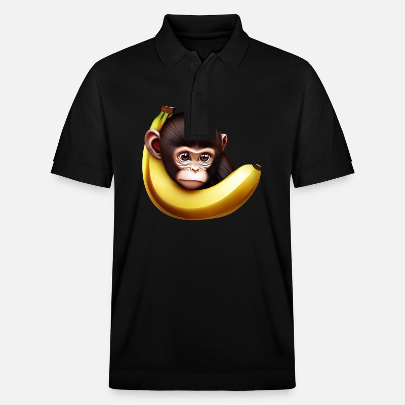 Banane à cache-cache de singe - Polo PREPSTER bio Stanley/Stella Unisexe - noir