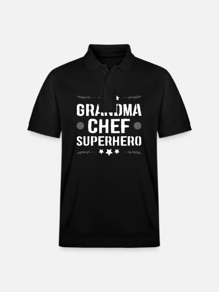 Grandma Superhero - Stanley/Stella Unisex Organic Polo Shirt PREPSTER - black