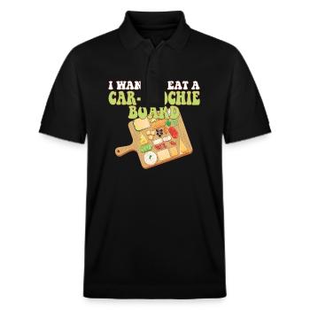 Drôle Charcuterie Humour Je veux manger un - Polo PREPSTER bio Stanley/Stella Unisexe - noir - Devant - Roxy (174cm) & Andy (188cm)