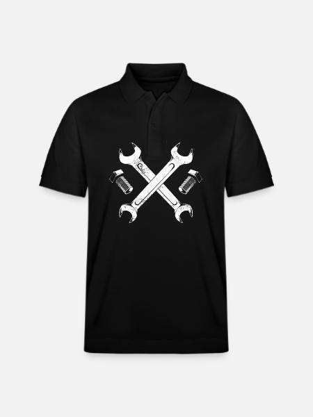 Mechanic Tool Badge - Stanley/Stella Unisex Organic Polo Shirt PREPSTER - black