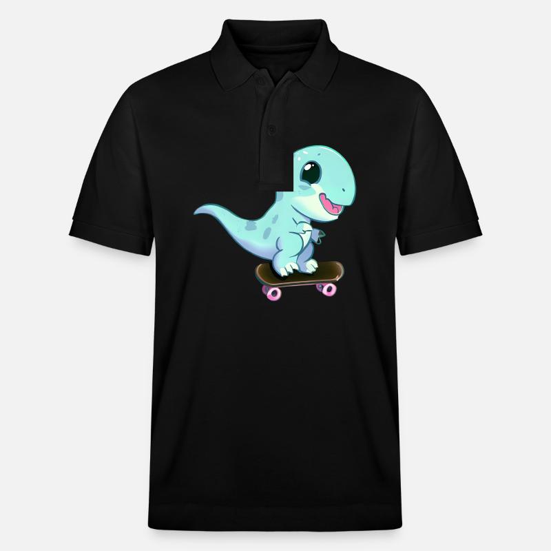 Skateboard Dinosaur - Polo PREPSTER bio Stanley/Stella Unisexe - noir