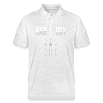 Radiology Squad Rad Tech Radiographer Technician - Stanley/Stella Unisex Organic Polo Shirt PREPSTER - heather white - Front - Roxy (174cm) & Andy (188cm)
