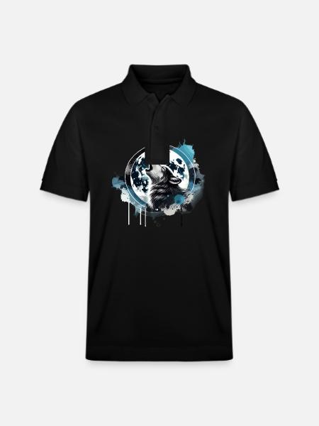 howling wolf - Stanley/Stella Unisex Organic Polo Shirt PREPSTER - black
