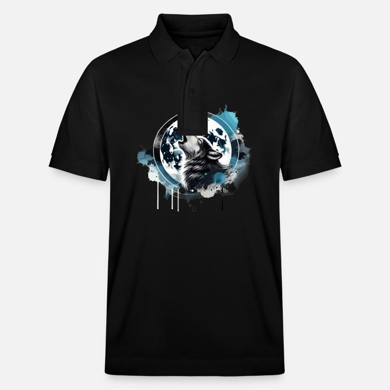 Heulender Wolf - Stanley/Stella Unisex Bio-Poloshirt PREPSTER - Schwarz