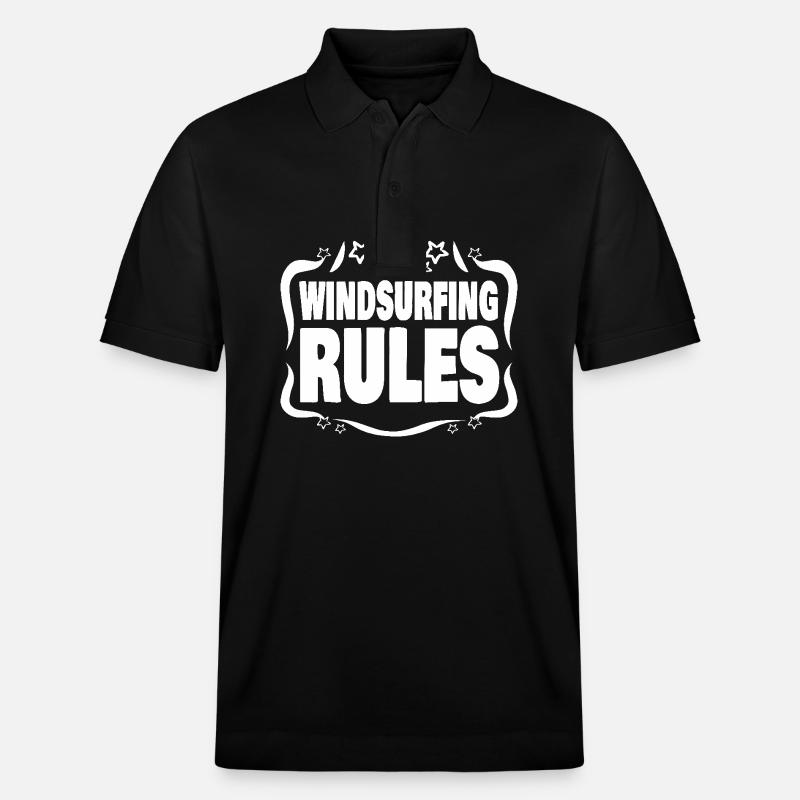 Gift for Windsurfing - Stanley/Stella Unisex Organic Polo Shirt PREPSTER - black