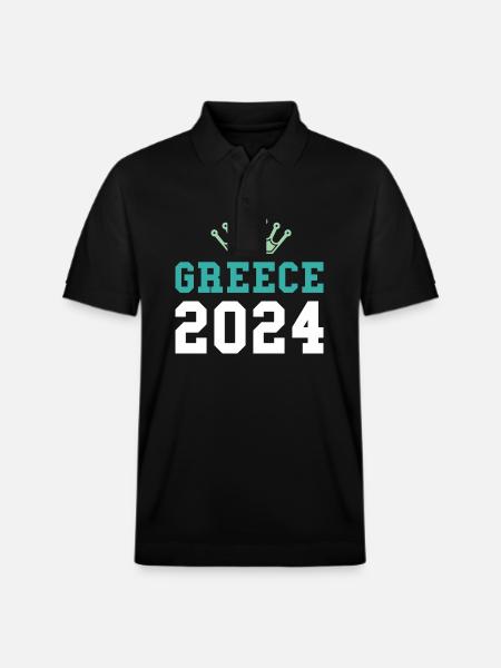 Greece 2024 Krona - Stanley/Stella Unisex Organic Polo Shirt PREPSTER - black