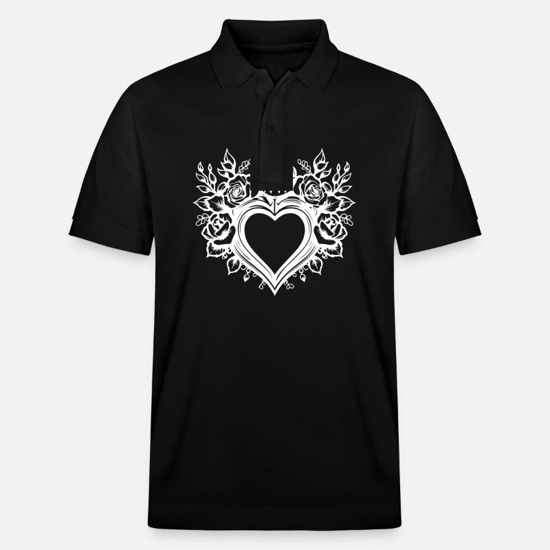 Tatouage symbole de coeur - Polo PREPSTER bio Stanley/Stella Unisexe - noir