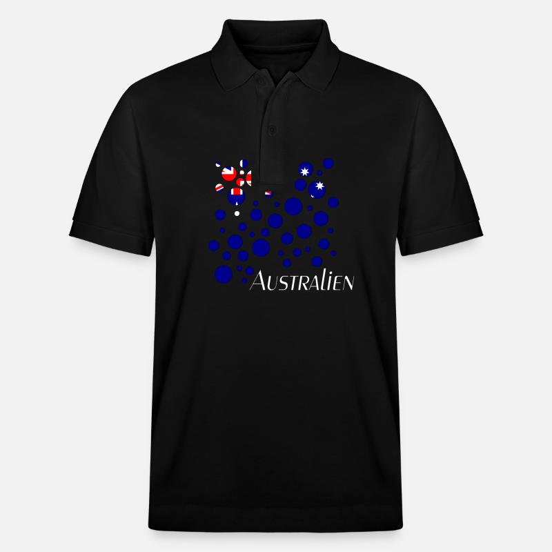 Australien Down Under - Stanley/Stella Unisex Bio-Poloshirt PREPSTER - Schwarz