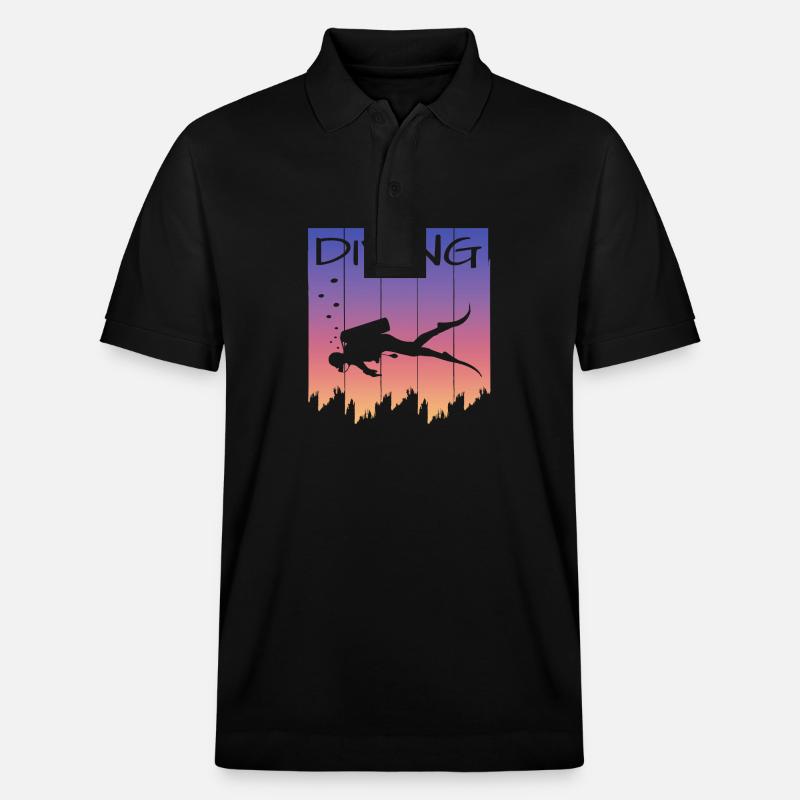 Tauchen Diving - Stanley/Stella Unisex Bio-Poloshirt PREPSTER - Schwarz