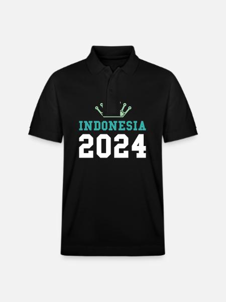 Indonesia 2024 Krona - Stanley/Stella Unisex Organic Polo Shirt PREPSTER - black