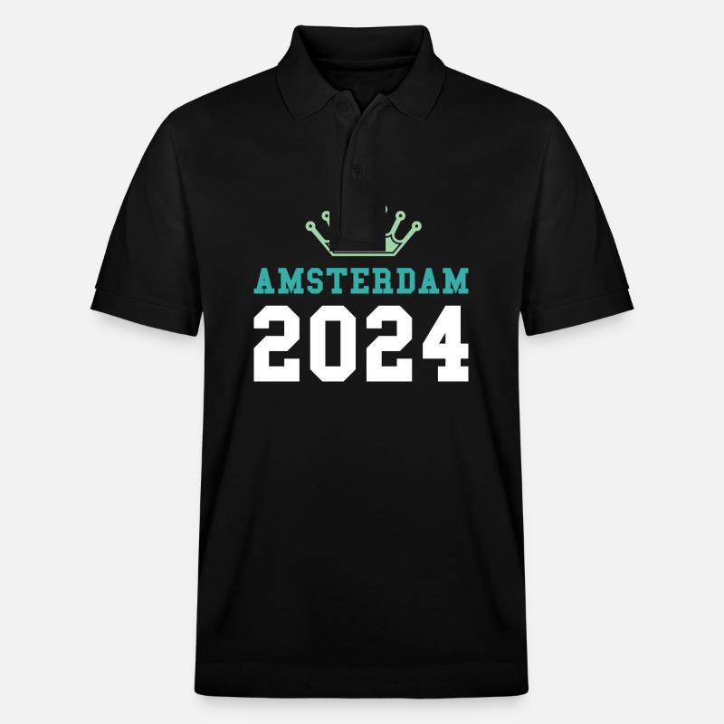 Amsterdam 2024 Krone - Stanley/Stella Unisex Bio-Poloshirt PREPSTER - Schwarz