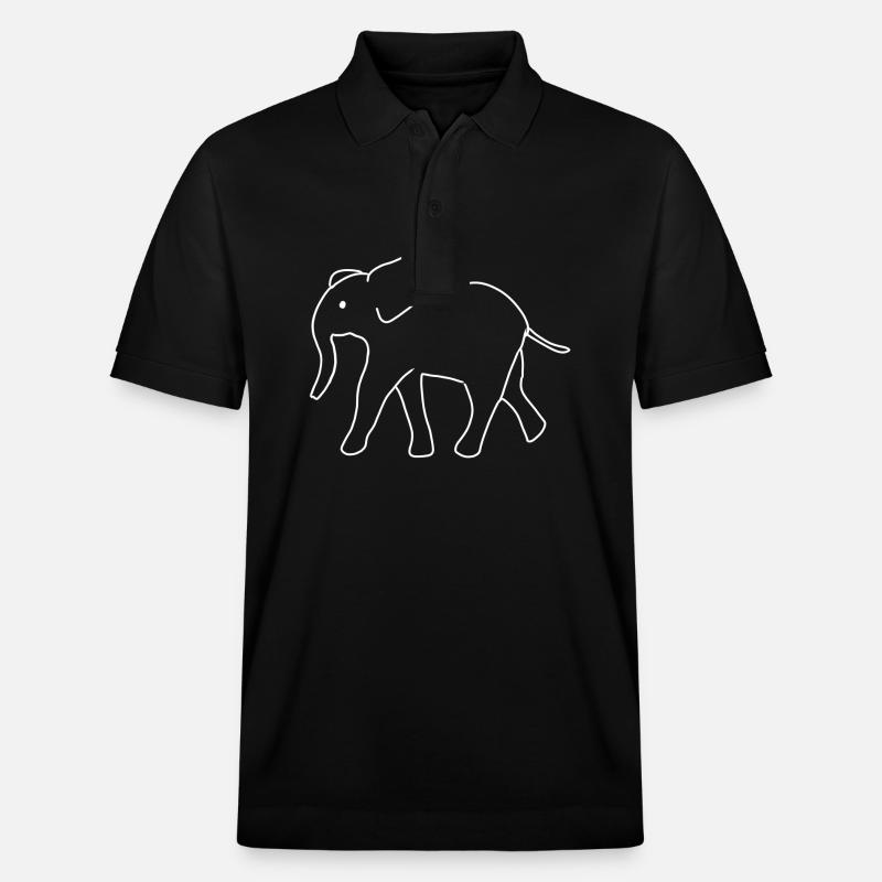 éléphant symbole animaux animaux - Polo PREPSTER bio Stanley/Stella Unisexe - noir