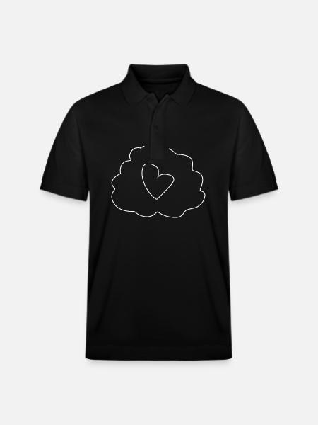 Heart Symbol Thinking - Stanley/Stella Unisex Organic Polo Shirt PREPSTER - black